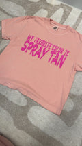 Spray Tan Boxy Crop Tee - Peach