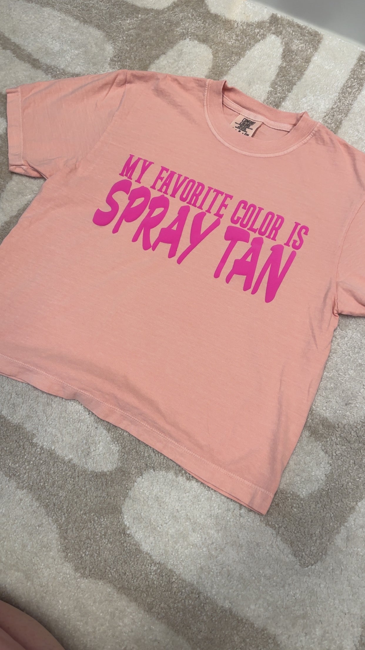 Spray Tan Boxy Crop Tee - Peach