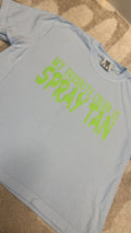 Spray Tan Boxy Crop Tee - Blue