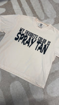 Spray Tan Boxy Crop Tee - Tan