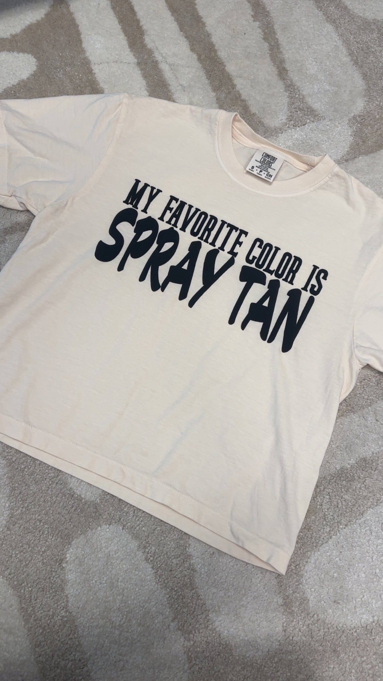 Spray Tan Boxy Crop Tee - Tan