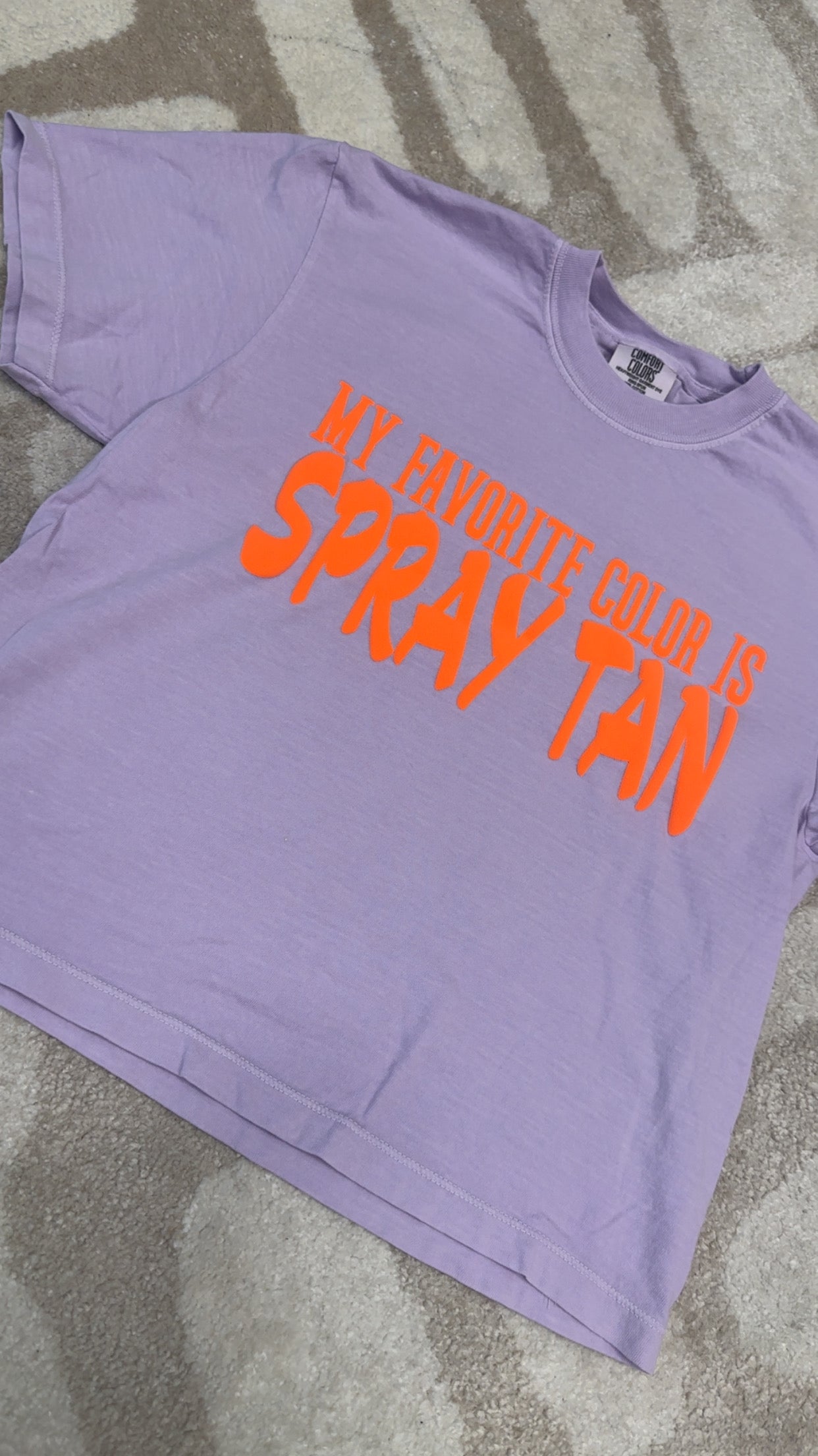 Spray Tan Boxy Crop Tee - Purple