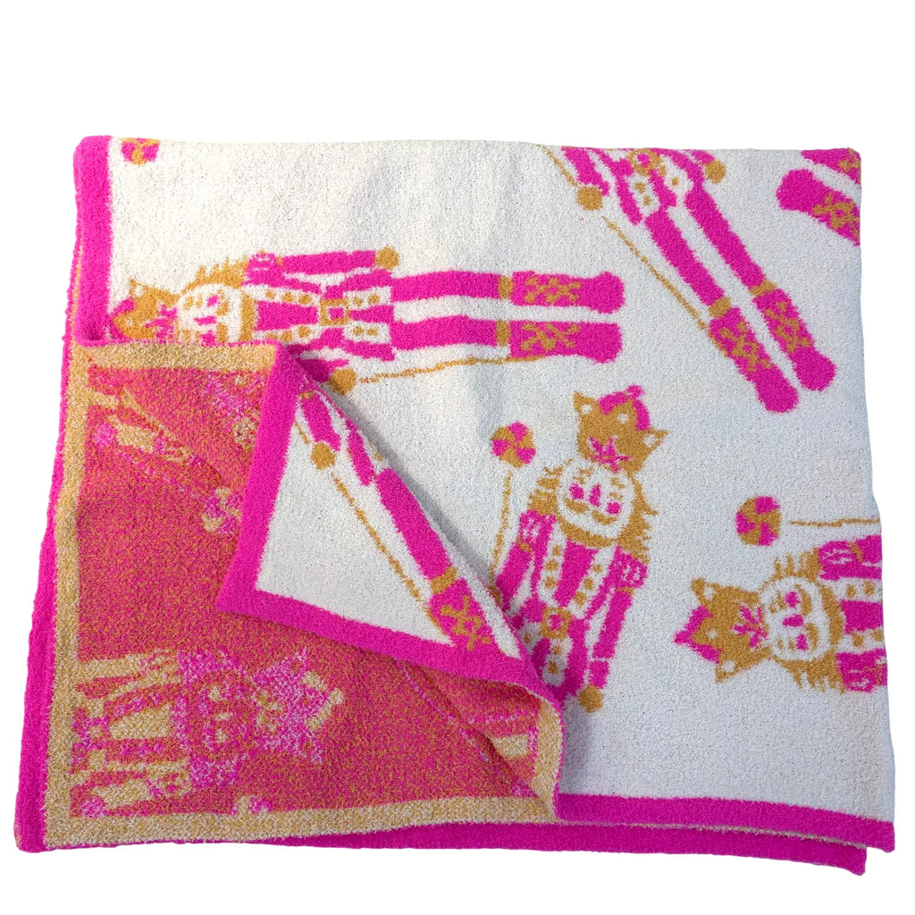 Pink Nutcracker Luxe Throw Blanket