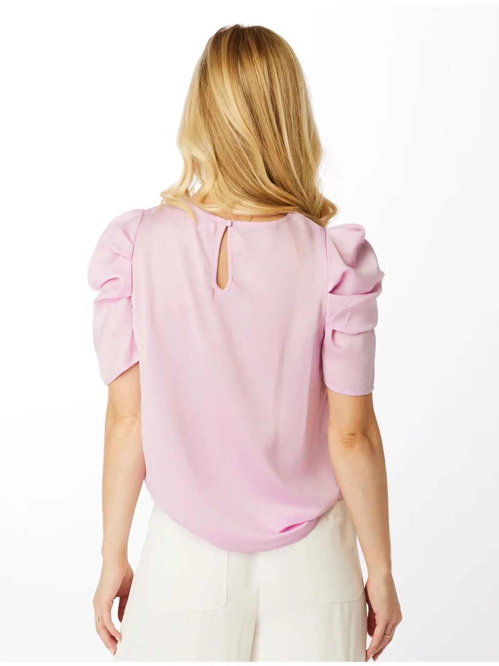 Champagne Sequin Puff Sleeve Shirt