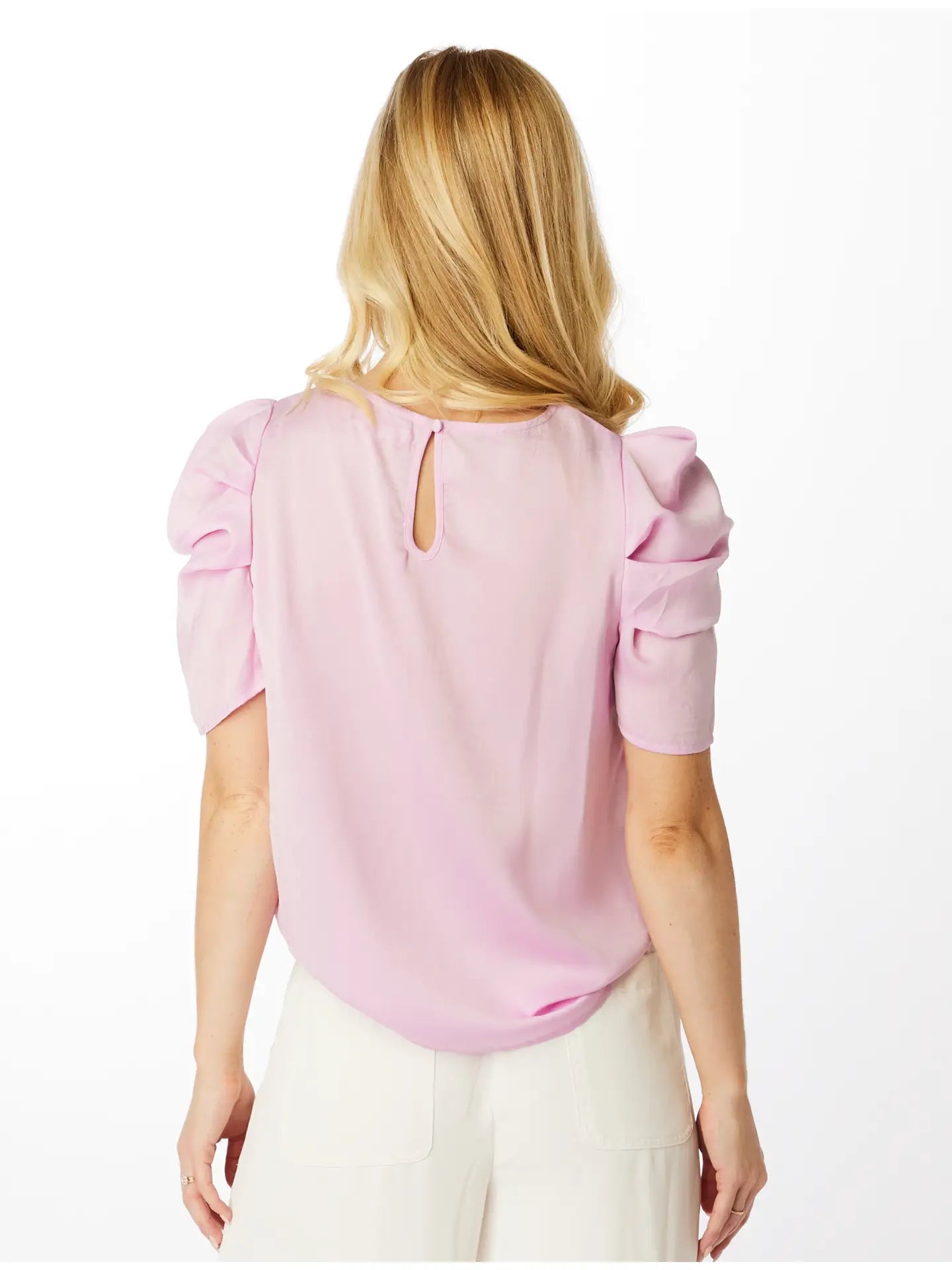 Champagne Sequin Puff Sleeve Shirt