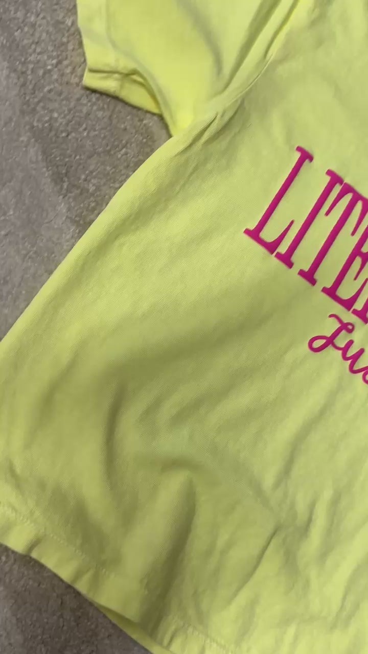 “Literally Just A Girl” Boxy Crop Tee - Yellow