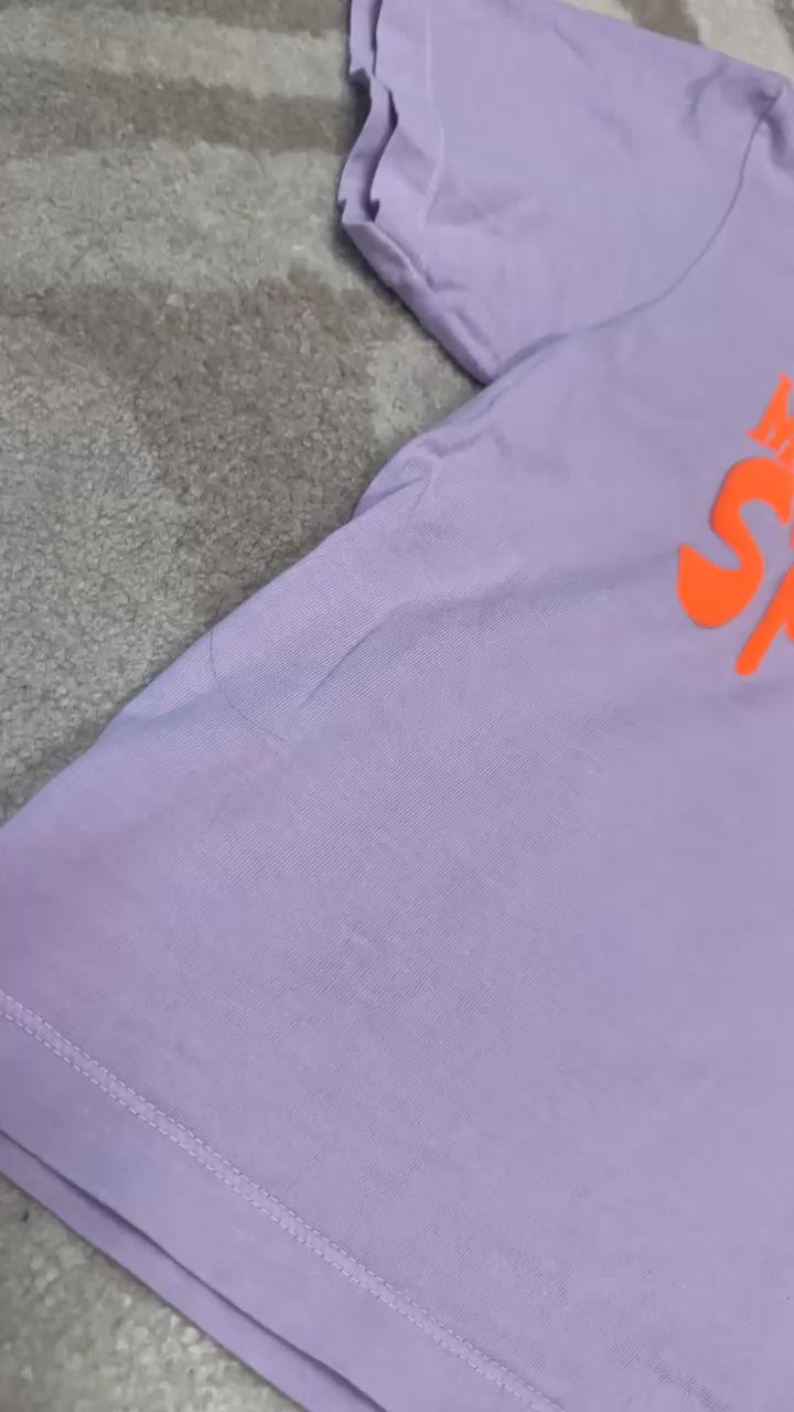 Spray Tan Boxy Crop Tee - Purple